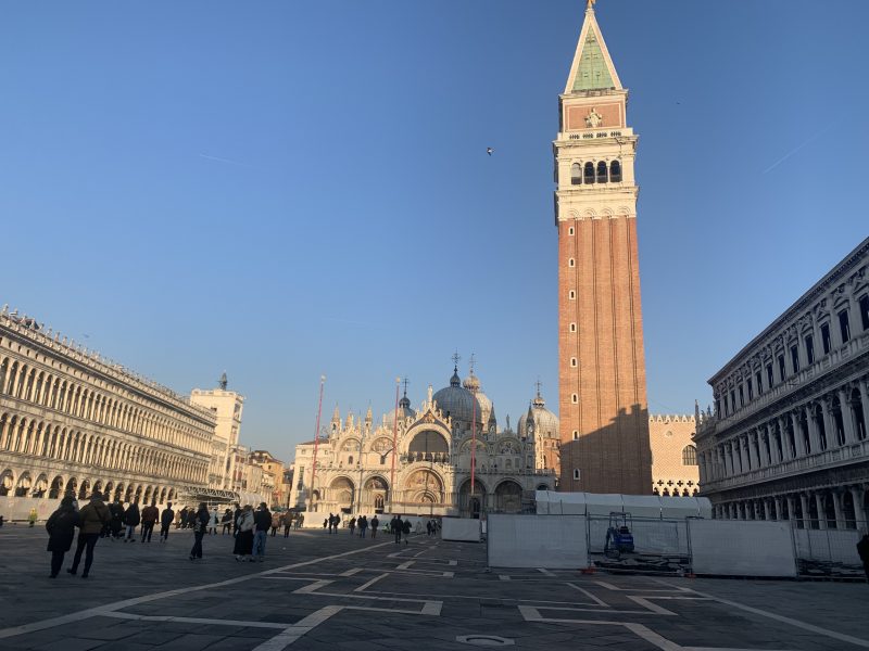 Venice, St Mark's square with bell tower and basilica